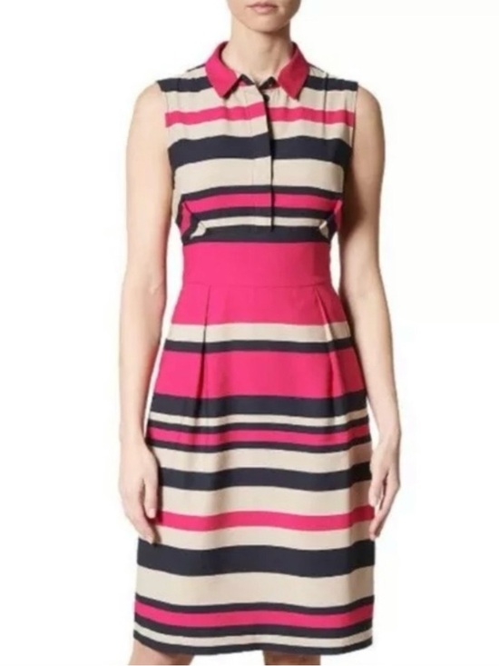 LK Bennett Dresses & Skirts - LK Bennett Martha Sleeveless Pink Striped Shirt Dress Size 4